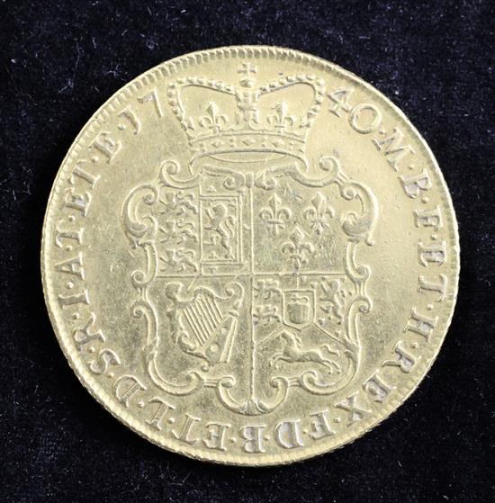 A George II gold two guineas, 1740/39,